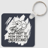 Porte-clés Citation de chat drôle de Splash blanc (Dos)