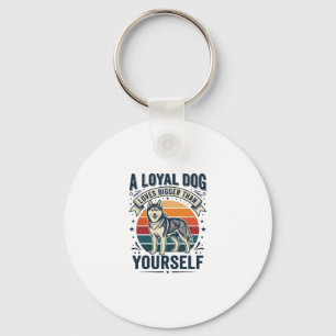 Porte-clés Citation de chien Husky Gravure vintage pour amate