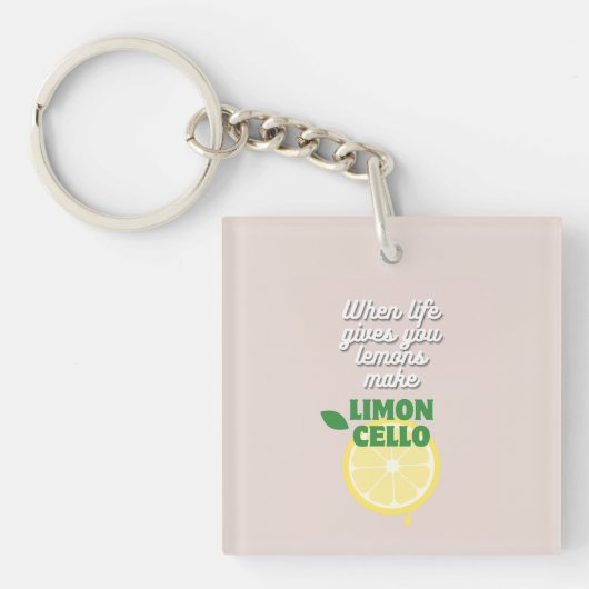 Porte-clés Citation de citron moderne personnalisé Limoncello (Devant)