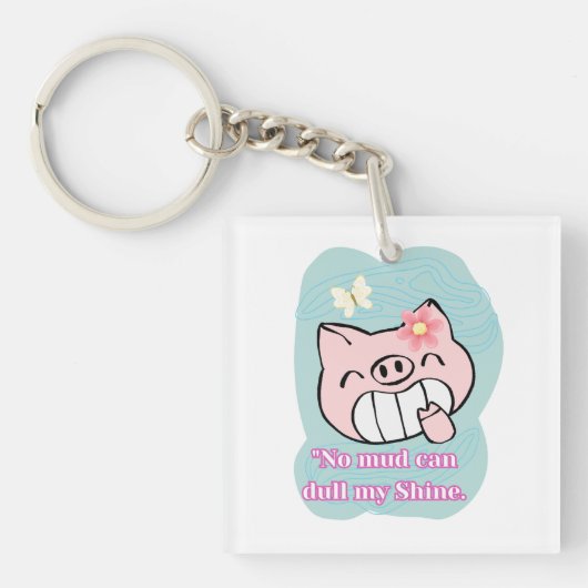 Porte-clés citation de cochon (Devant)