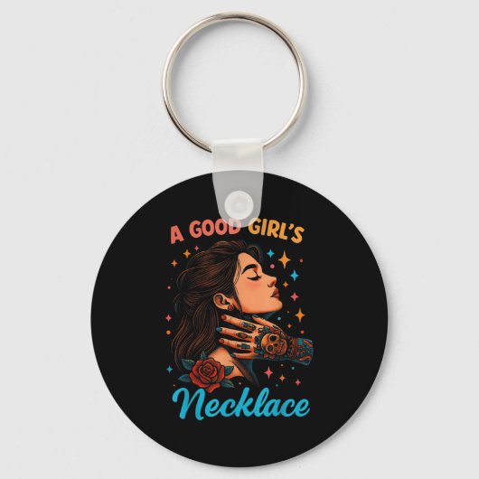 Porte-clés Citation de collier préféré d'une bonne fille (Recto)