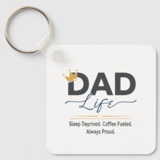 Porte-clés Citation de couronne de vie de papa drôle - Café p