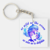 Porte-clés Citation de dauphins d'aquarelle | (Devant)