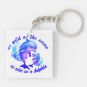 Porte-clés Citation de dauphins d'aquarelle | (Dos)