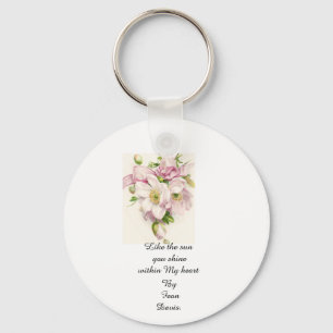 Porte-clés Citation de Feon Davis avec porte - clé de fleurs