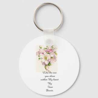 Porte-clés Citation de Feon Davis avec porte - clé de fleurs