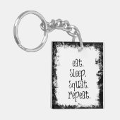 Porte-clés Citation De Fitness Gym : Manger, Dormir, Squat (Devant gauche)