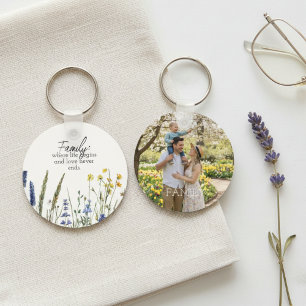 Porte-clés Citation de la famille de fleurs sauvages aquarell