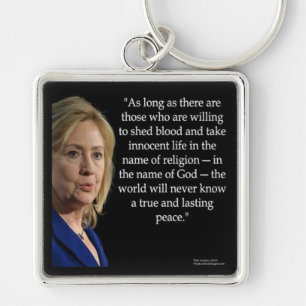 Porte-clés Citation de la religion du sang d'Hillary Clinton