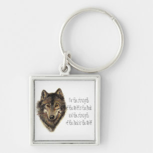 Porte-clés Citation de loup et de pack - Collection d'animaux