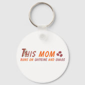 Porte-clés Citation de maman café amusant - Chaos caféine (Verso)