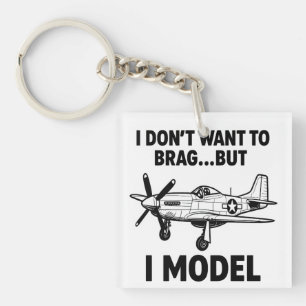 Porte-clés Citation de modèle drôle avec P‑51 Mustang