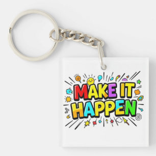 Porte-clés Citation de motivation colorée et audacieuse