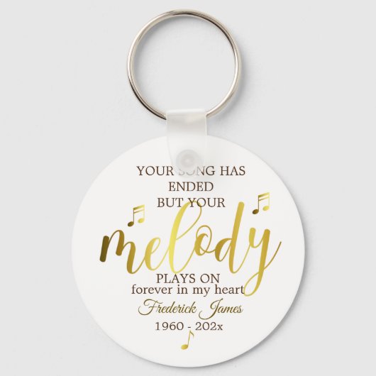 Porte-clés Citation de musique commémorative (Recto)