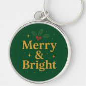 Porte-clés Citation de Noël Merry & Bright (Devant)