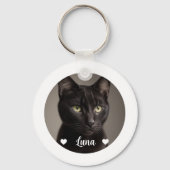 Porte-clés Citation de photo de chat mignon (Recto)