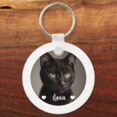 Porte-clés Citation de photo de chat mignon (Recto)