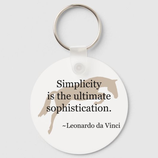 Porte-clés Citation De Simplicité Avec Cheval Jumper (Recto)