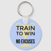 Porte-clés Citation de sport photo motivations bleu (Recto)