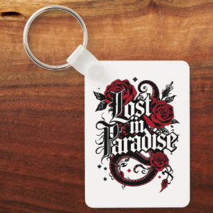 Porte-clés Citation de style tatouage romantique foncé