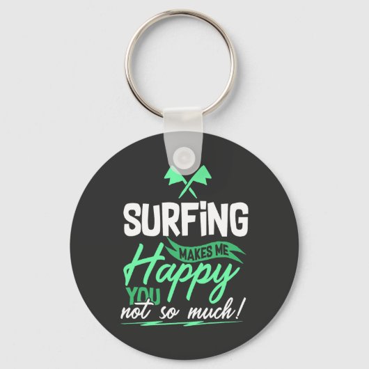 Porte-clés Citation de surf drôle (Recto)
