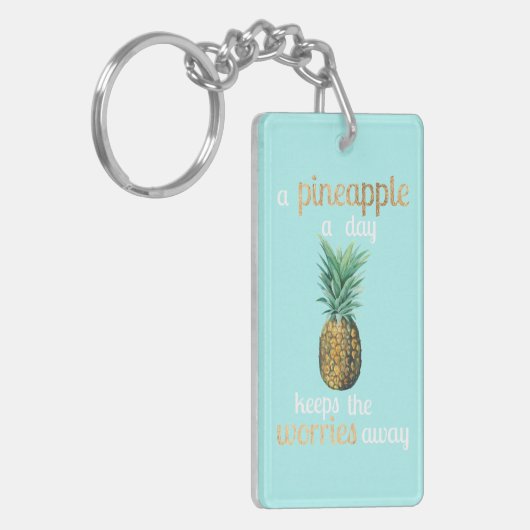 Porte-clés Citation de vie d'ananas (Devant gauche)
