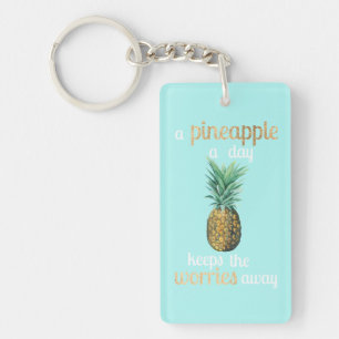 Porte-clés Citation de vie d'ananas