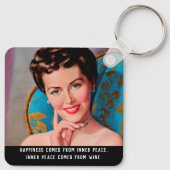 Porte-clés Citation de vin amusant Rétro Homemaker (Dos)