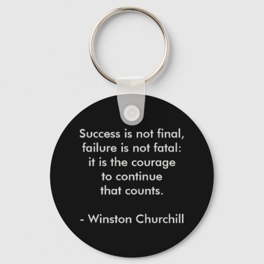 Porte-clés Citation de Winston Churchill ; succès (Recto)