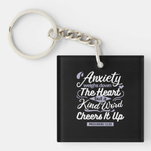 Porte-clés Citation d'encouragement chrétien – Anxiété et gen