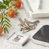 Porte-clés Citation drôle Accueil est où est votre chat (Côté)