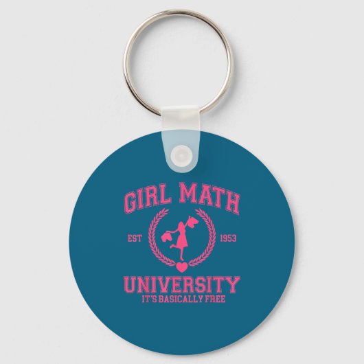 Porte-clés Citation drôle de Girl Math University C'est essen (Recto)