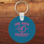 Porte-clés Citation drôle de Girl Math University C'est essen (Recto)