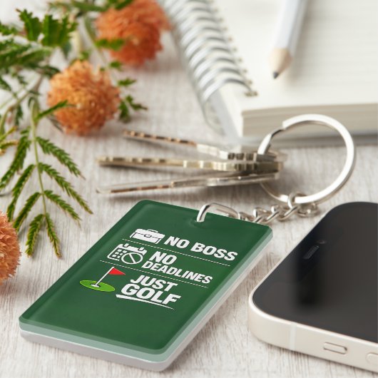 Porte-clés Citation drôle de golf Retraite de golf (Devant droit)