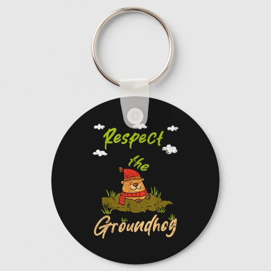 Porte-clés Citation drôle de Groundhog Day Respectez la marmo (Recto)