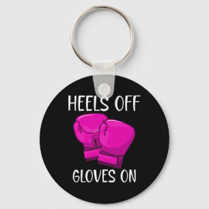 Porte-clés Citation drôle de kickboxing Heels Off Gants sur