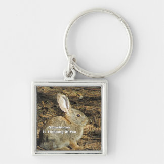 Porte-clés Citation drôle de lapin en pensant à vous Photo de