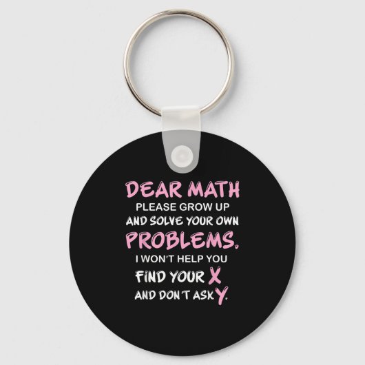 Porte-clés Citation drôle de maths (Recto)