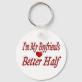 Porte-clés Citation drôle de petit ami texte rouge   (Verso)