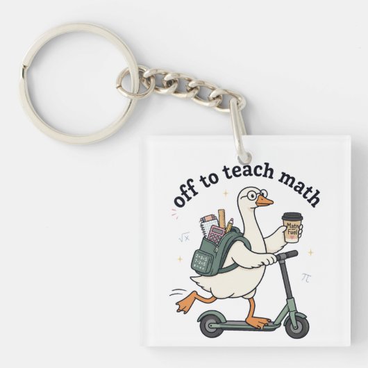 Porte-clés Citation drôle de professeur de maths en partance (Devant)
