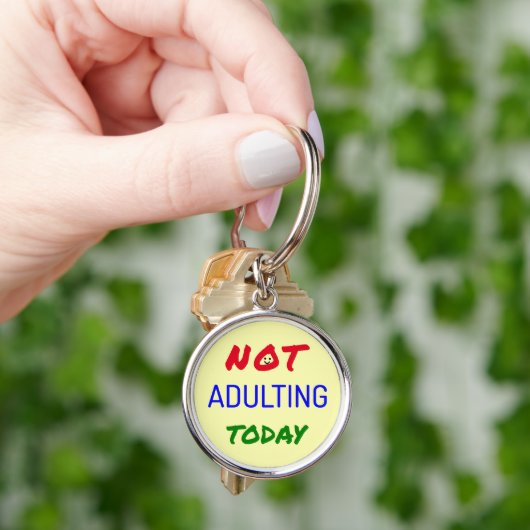 Porte-clés Citation drôle pas aduler couleurs vives (main)