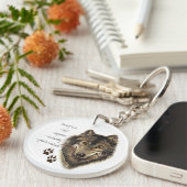 Porte-clés Citation du code du loup, Porte - clé animal des l (Devant Droit)