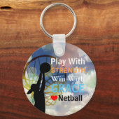 Porte-clés Citation du lecteur de netball Inspirational Love (Recto)