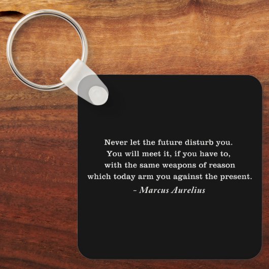 Porte-clés Citation du stoïcisme futur de Marcus Aurelius (Recto)