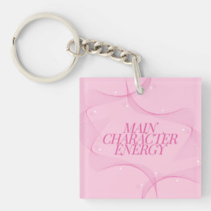 Porte-clés Citation Énergie de Personnage Principal Rose