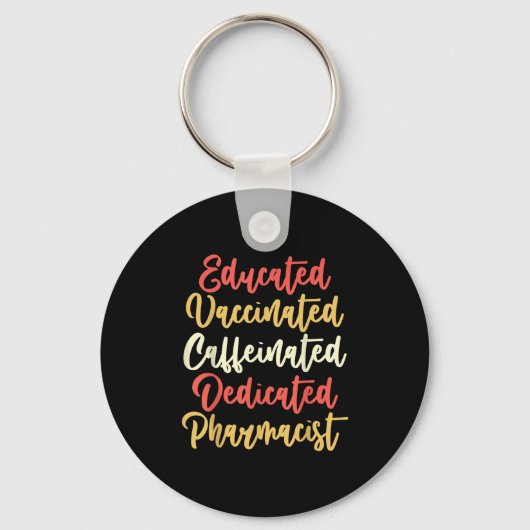 Porte-clés Citation graphique Vintage Vaccinée (Recto)