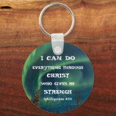 Porte-clés Citation inspirante de la Bible Northern Lights (Recto)