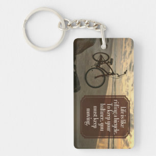 Porte-clés Citation inspirante "Faire du vélo"