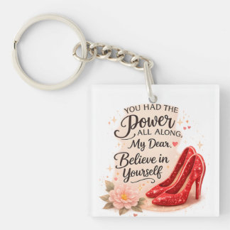 Porte-clés Citation Inspirante 'Vous Aviez le Pouvoir Depuis