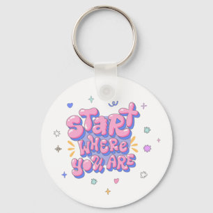 Porte-clés Citation Lettre Bulle Colorée